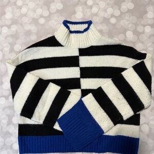 William Rast White and Blue Knit Sweater